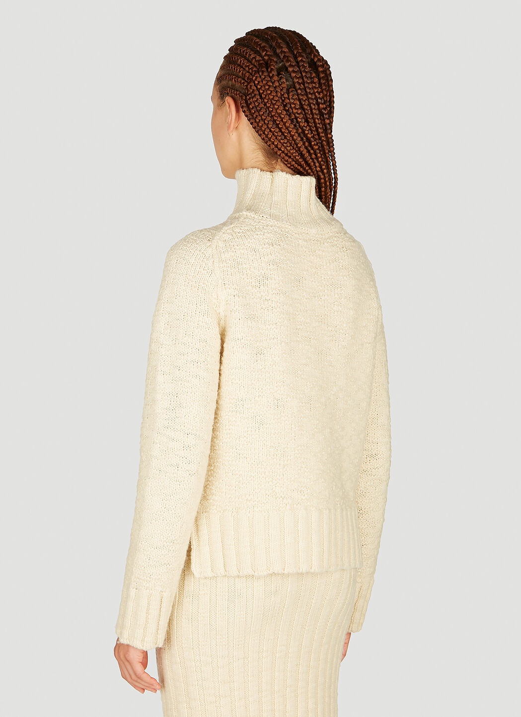 High neck Textured Knit Sweater - 4