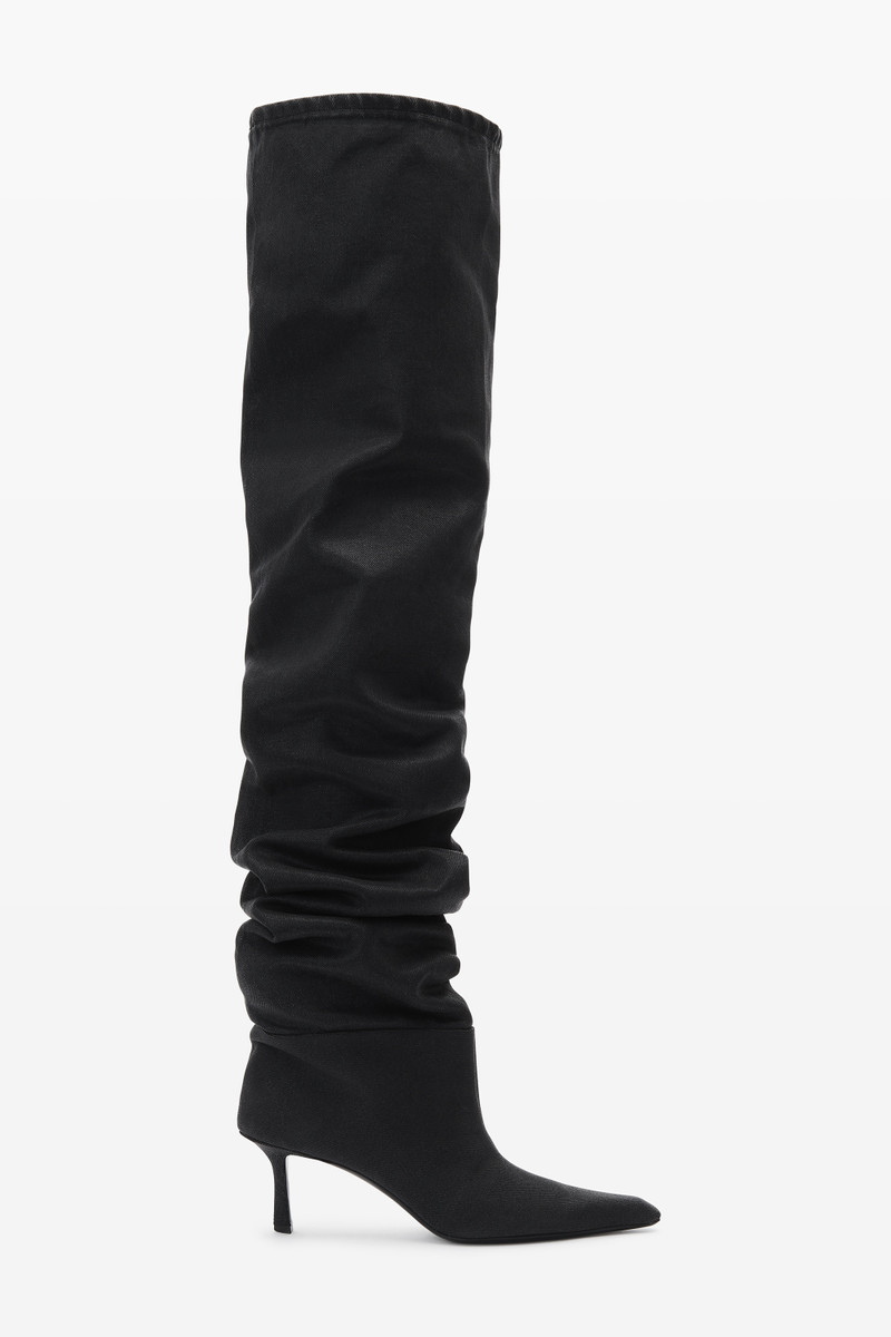 VIOLA 65 HIGH HIP BOOT IN WASHED DENIM 1