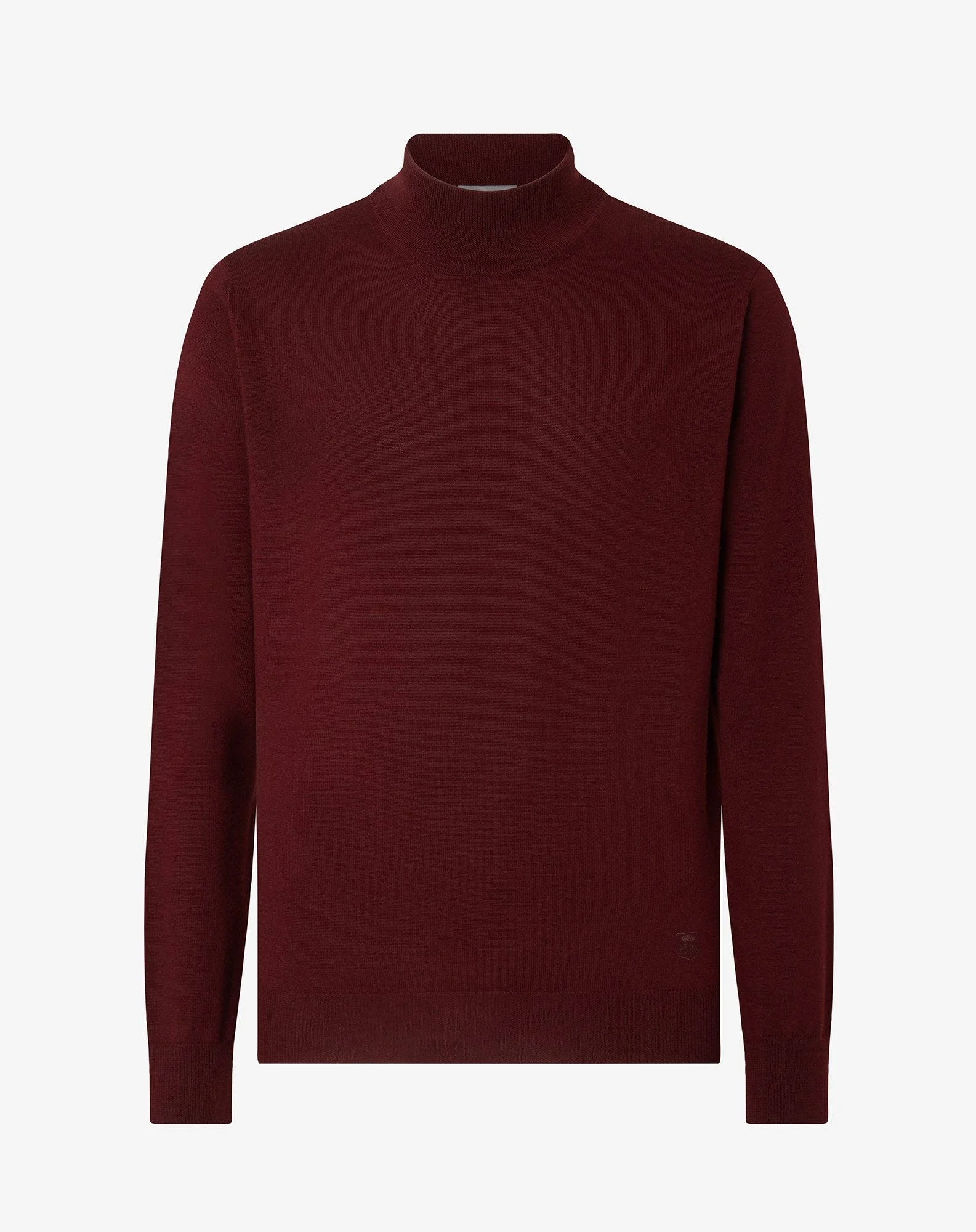 Burgundy extra fine merino wool mock turtleneck - 1