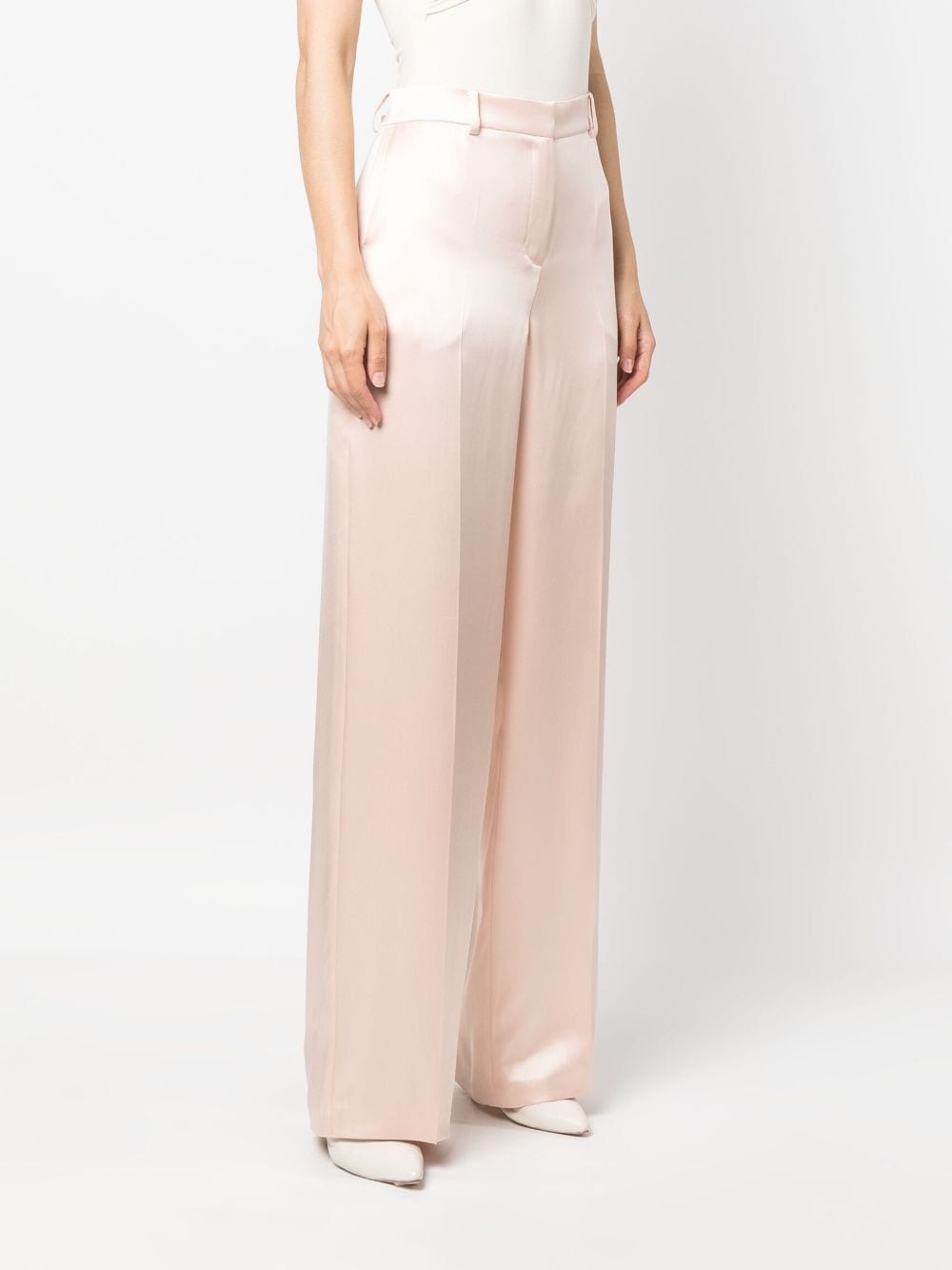 wide-leg silk trousers - 3