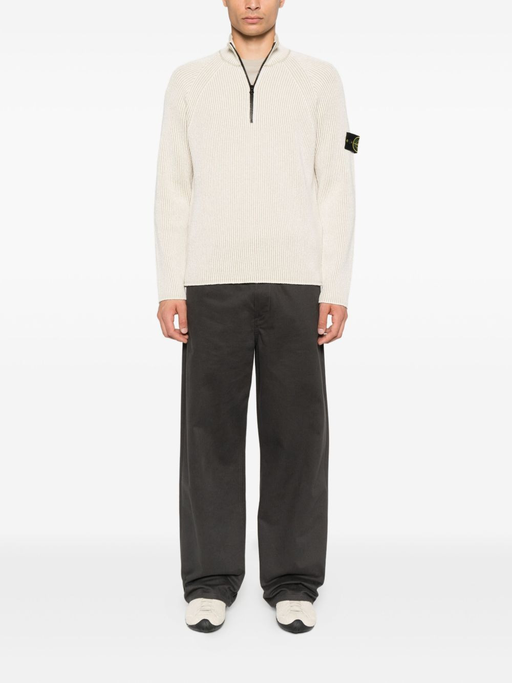 ribbed zip-neck sweater - 2