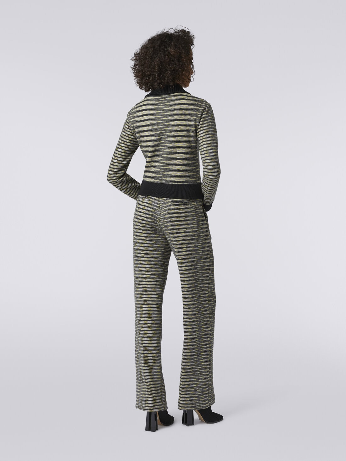 Straight high-rise wool blend trousers - 4