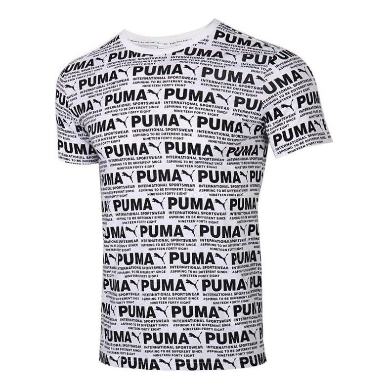 PUMA All Over Printed Logo Tee 'White' 584132-02 - 1