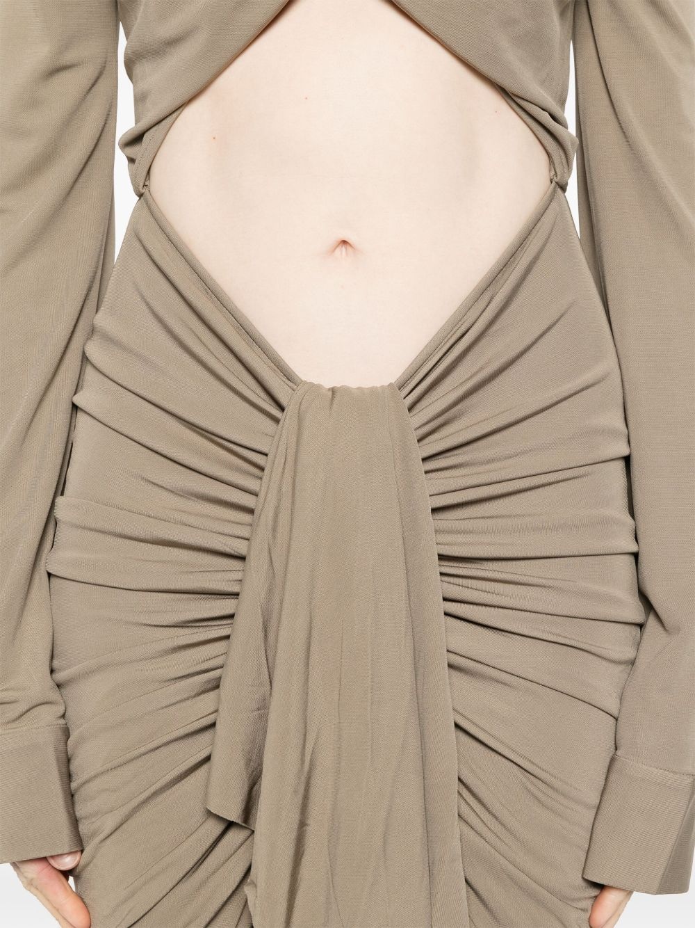 bateau draped maxi dress - 5