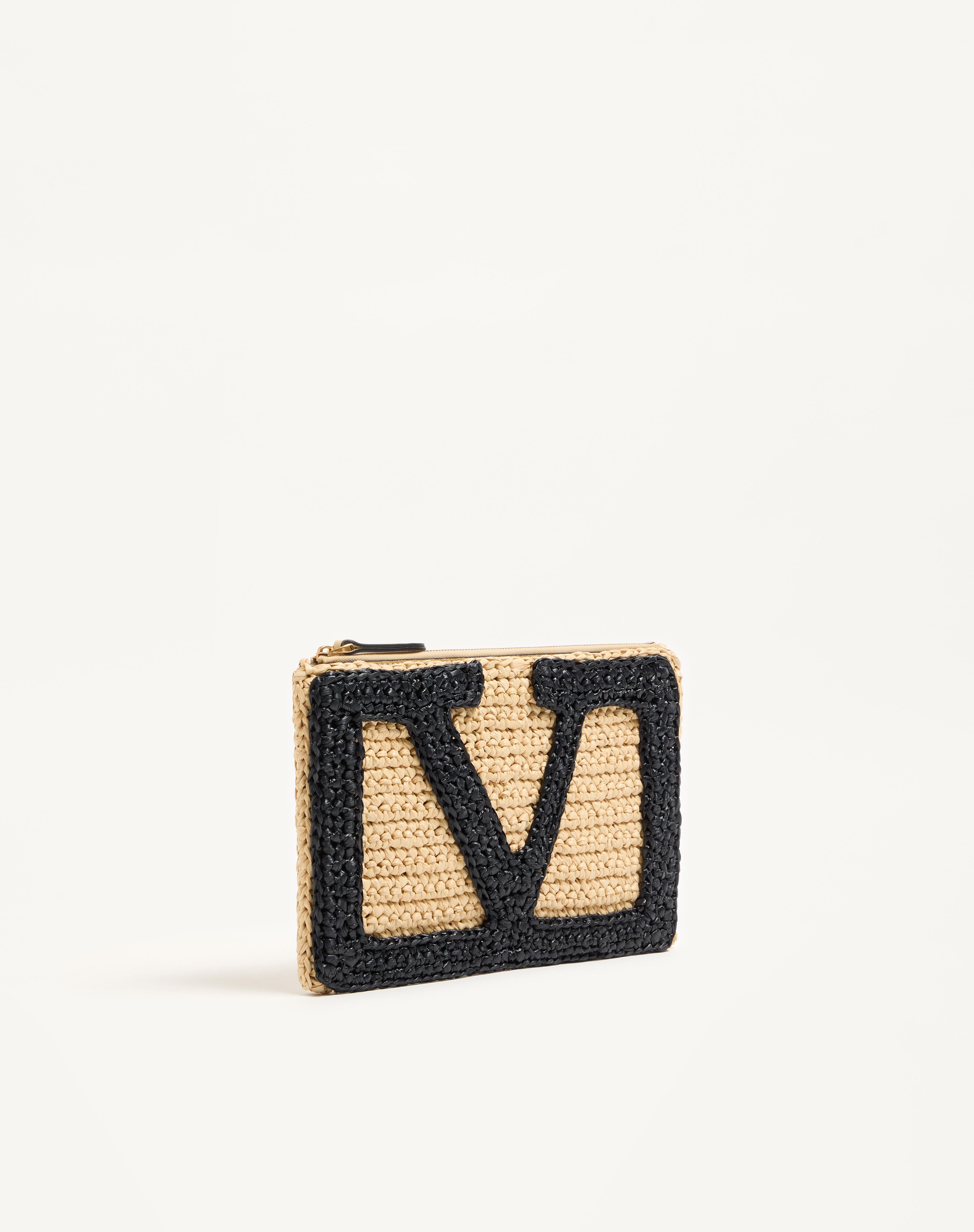 VALENTINO GARAVANI VIVA SUPERSTAR SYNTHETIC RAFFIA POUCH - 3