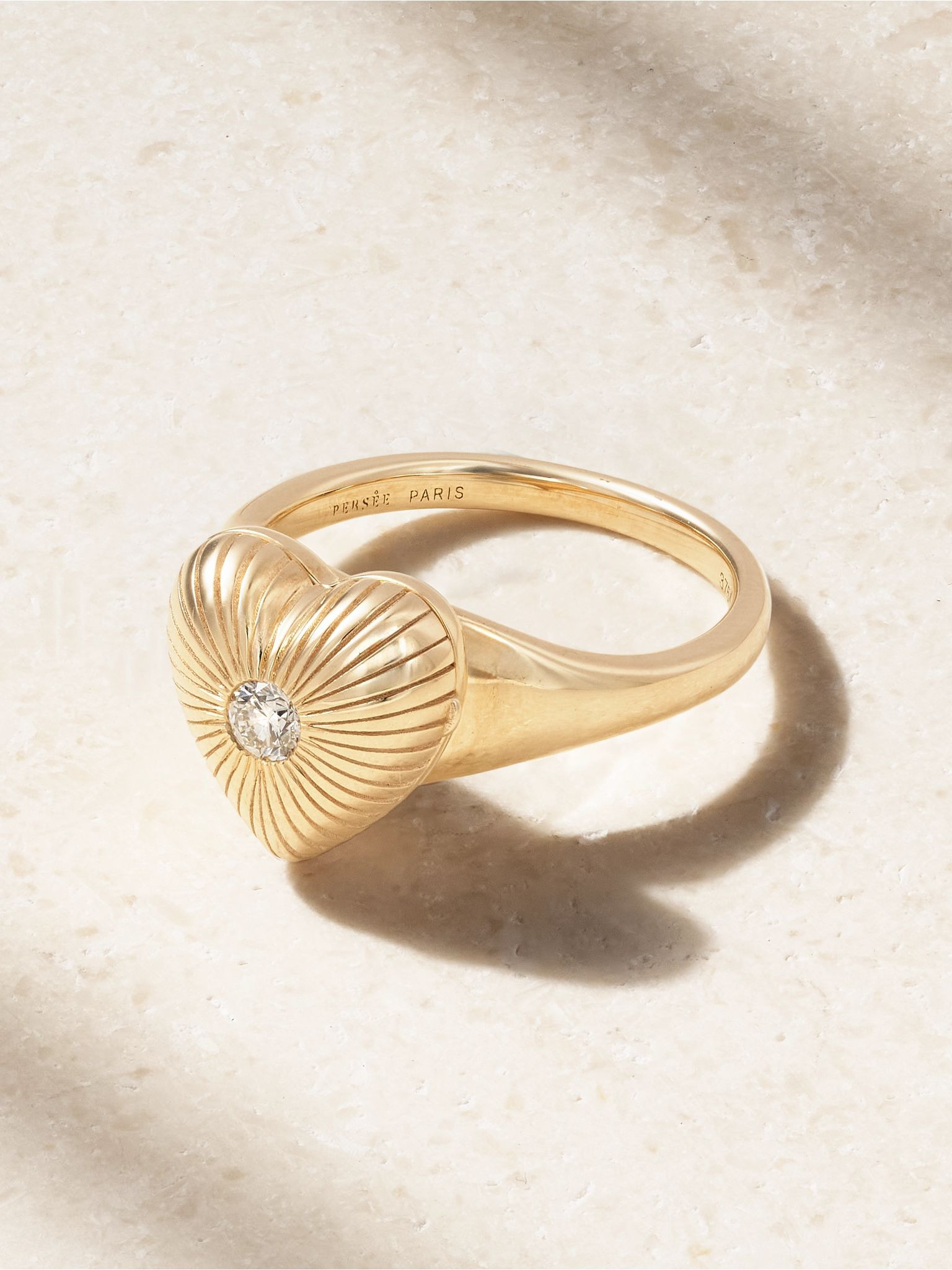 Memoria Heart 9-karat gold diamond ring Gold - 1