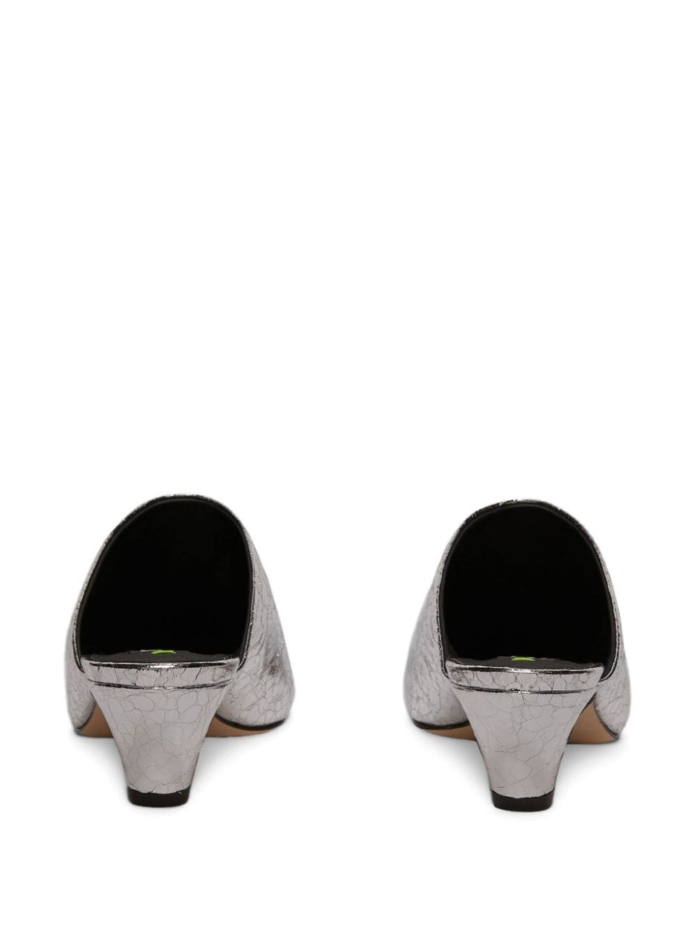 metallic leather mules - 3