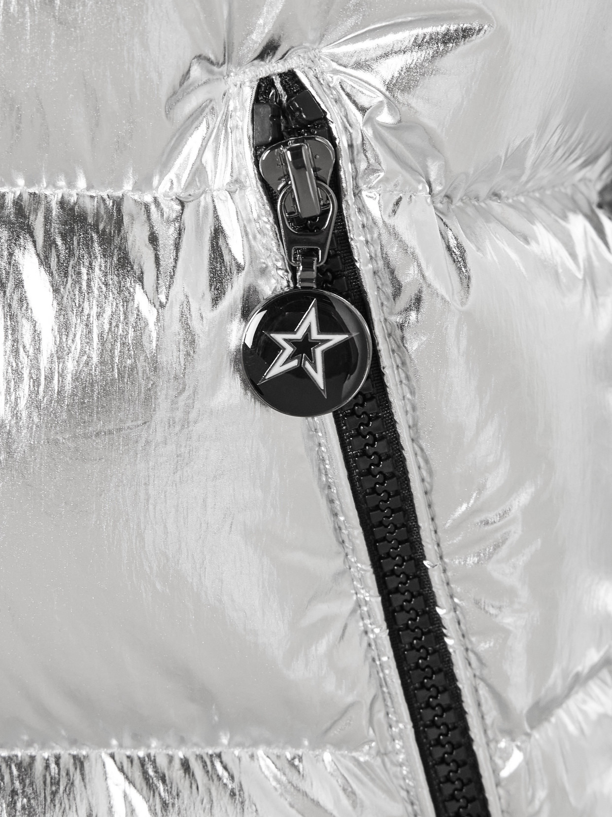 Hooded Metallic Down Ski Jacket - 5