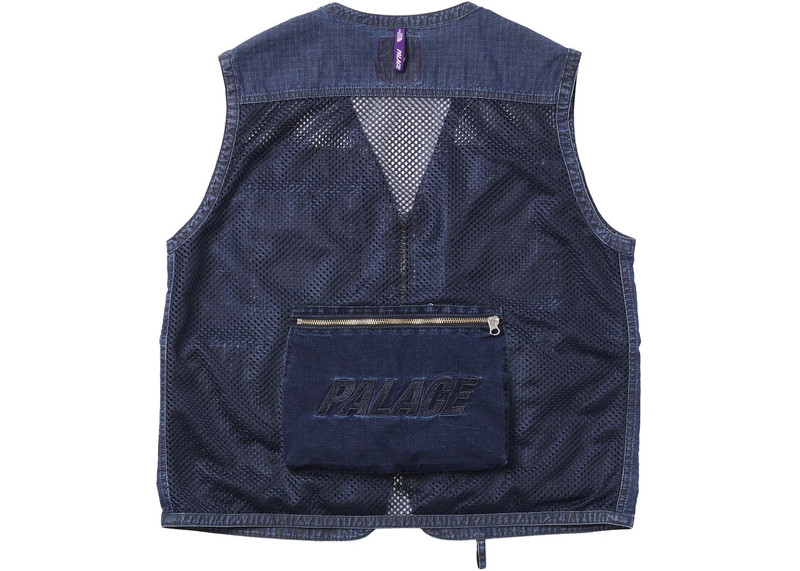 PALACE Palace x The North Face Purple Label Indigo Ripstop Mesh Vest Indigo outlook