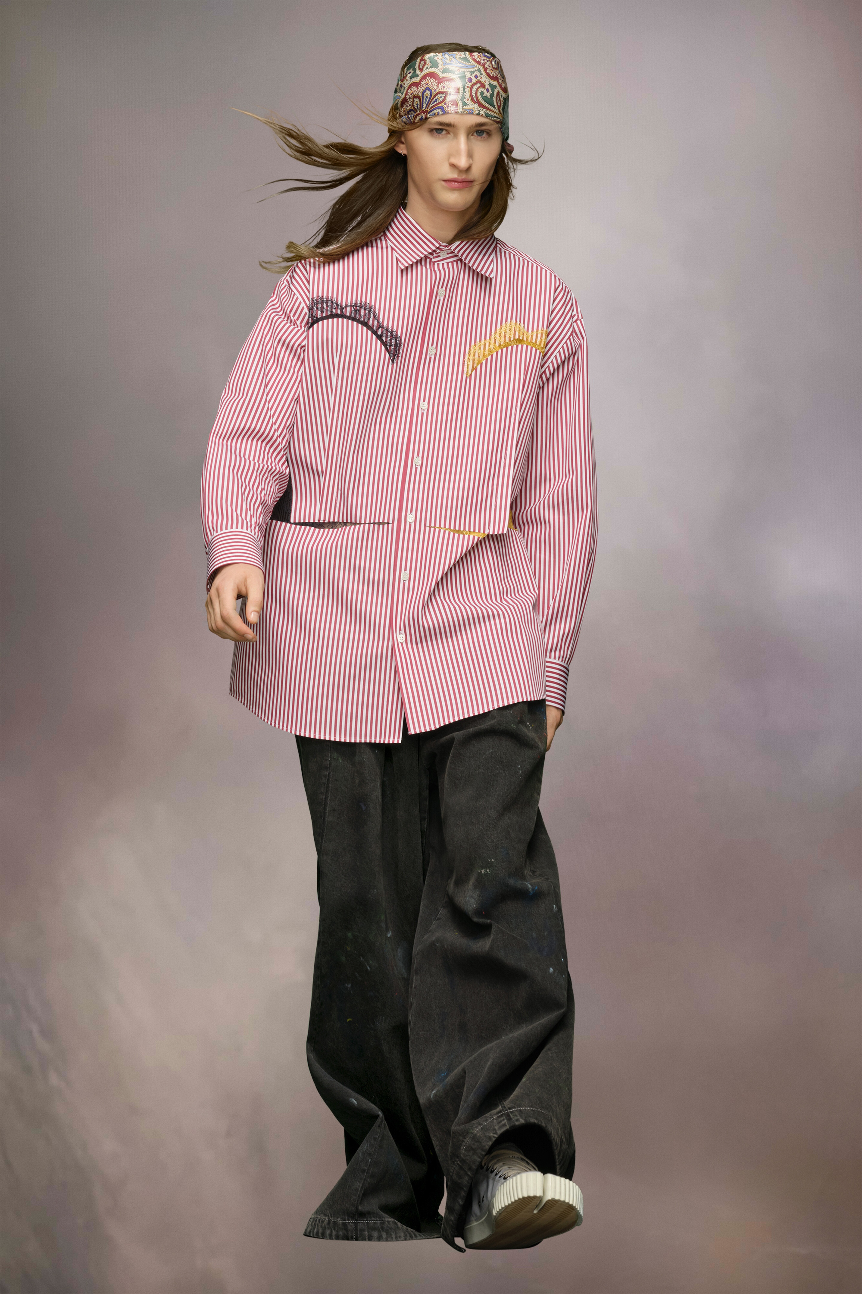 Pinstripe lace shirt - 2