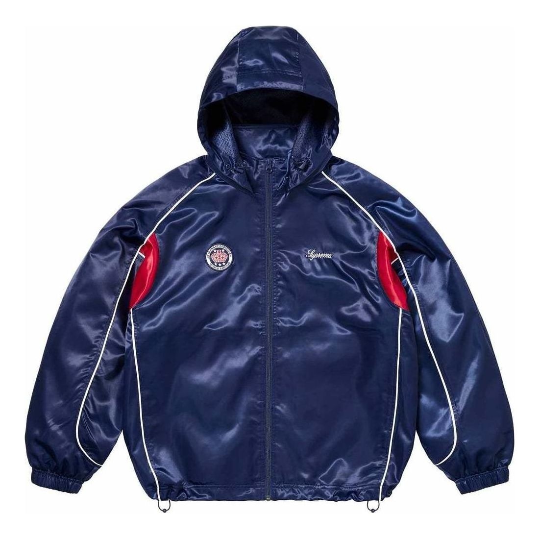 Supreme Satin Hooded Track Jacket 'Navy' SUP-SS24-022 - 1