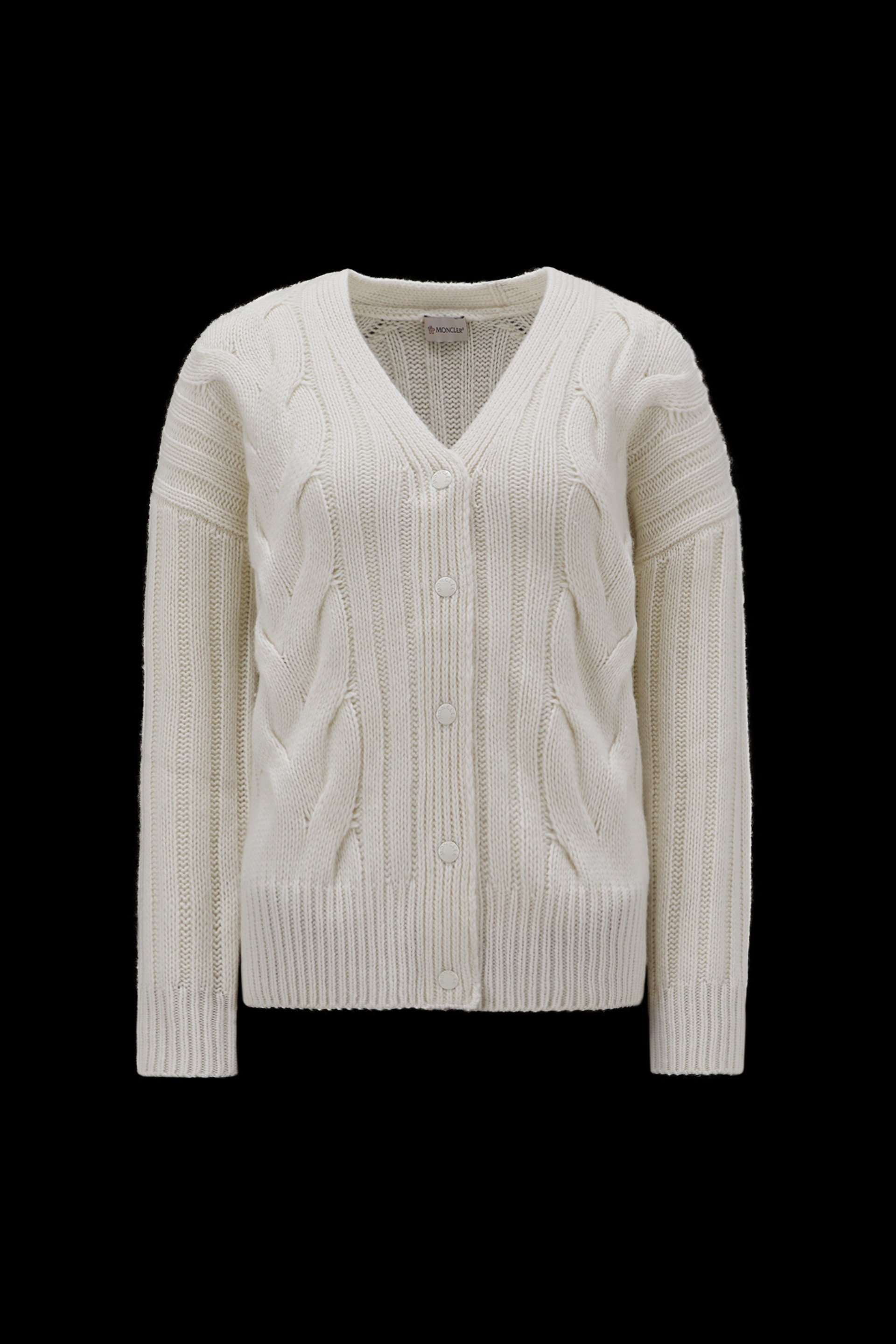 Moncler Cable Knit Cashmere Cardigan | REVERSIBLE