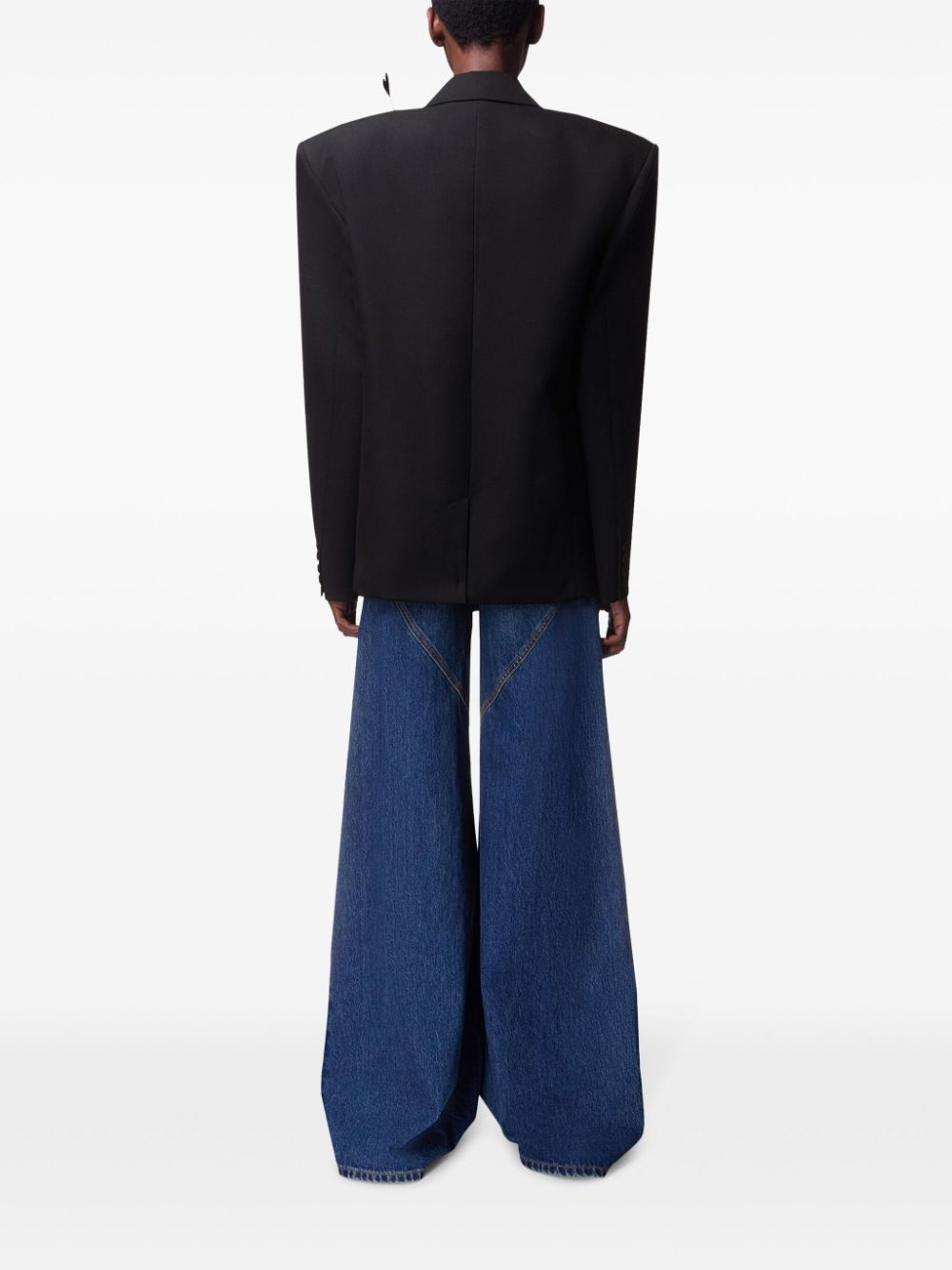 Crystal Heart Charm wide-leg jeans - 4