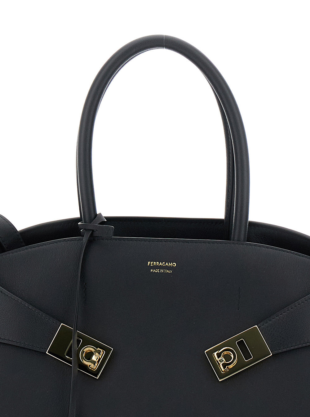 Ferragamo Women 'Hug S' Black Handbag With Logo And Gancini Buckle In Leather Woman - 5