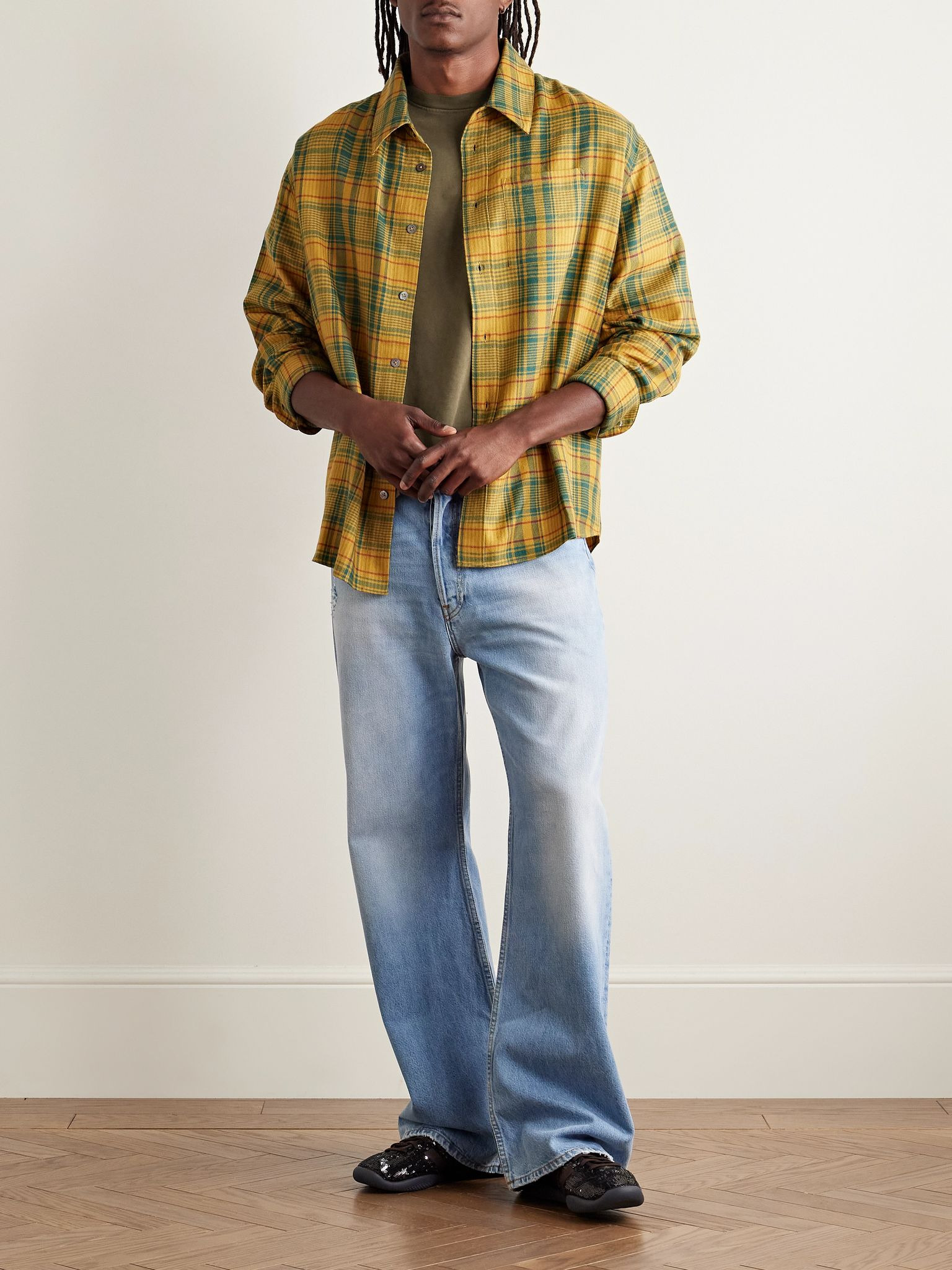 Sunbleached Cotton and Cashmere-Blend Jersey T-Shirt Green - 2