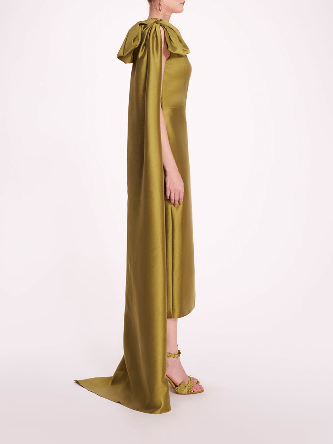 SILK MIKADO MIDI DRESS - 3