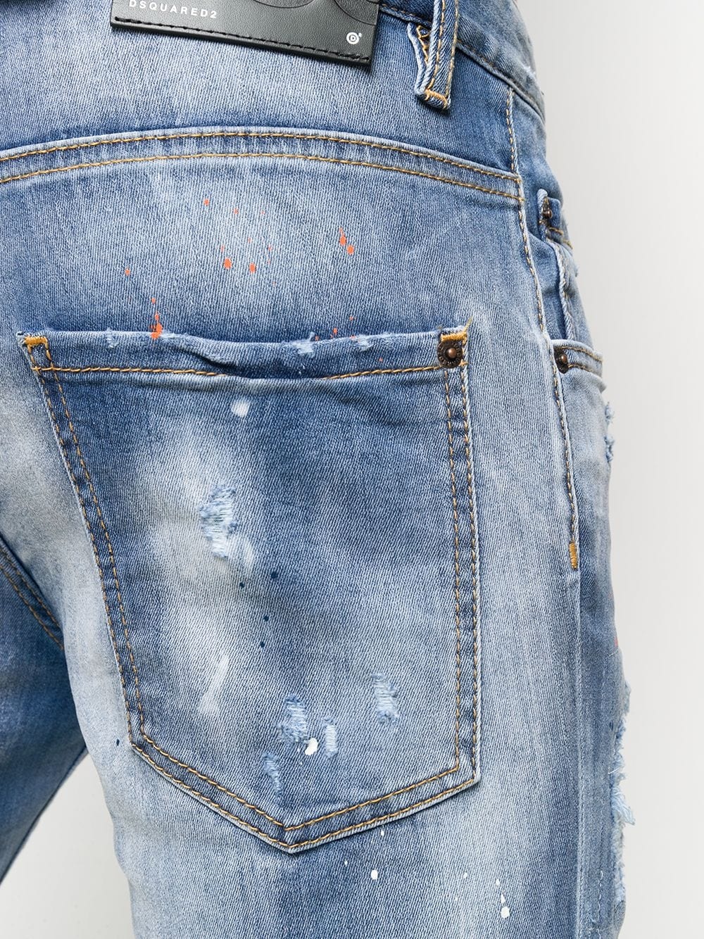 splash print distressed jeans - 5