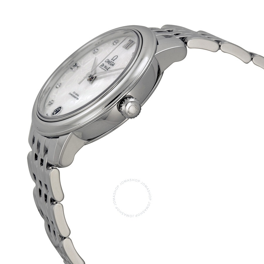Pre-owned Omega De Ville Automatic Chronometer Diamond White Mother of Pearl Dial Ladies Watch 424.1 - 2
