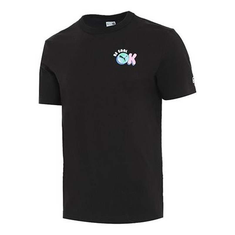 PUMA Downtown Graphic Tee 'Black Blue Pink' 531335-01 - 1