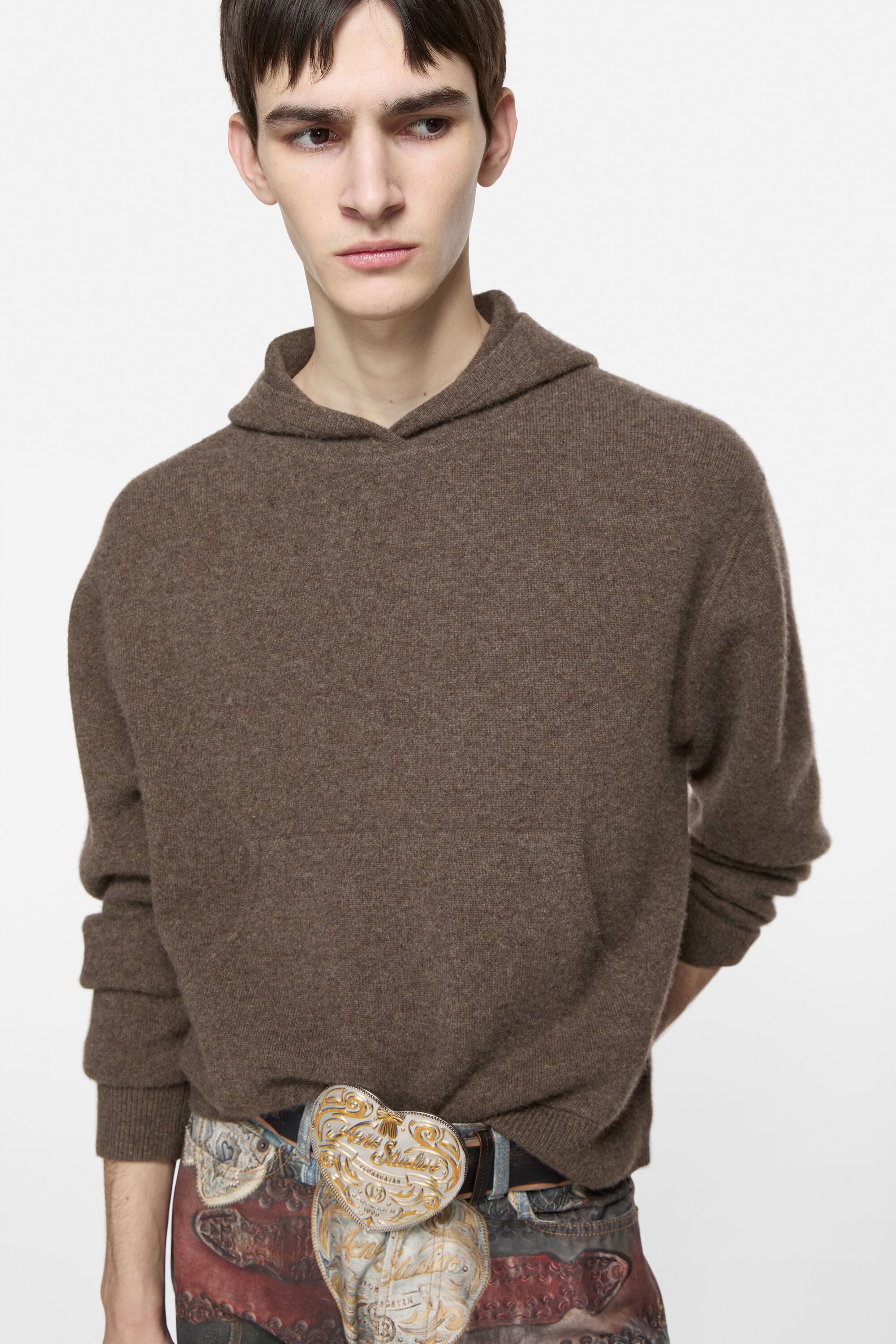 Cashmere hooded sweater - Walnut brown - 4