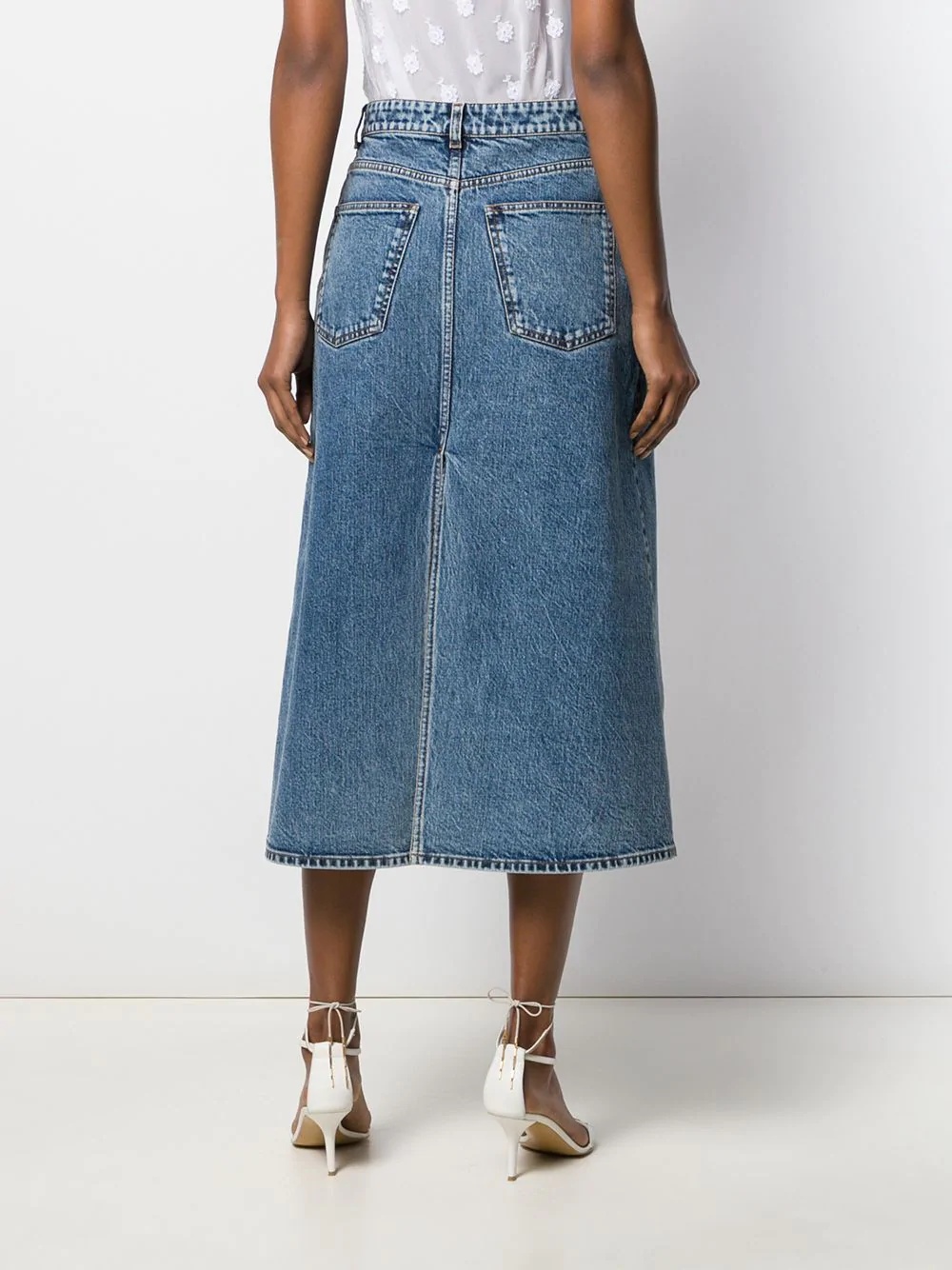 high waist denim skirt - 4