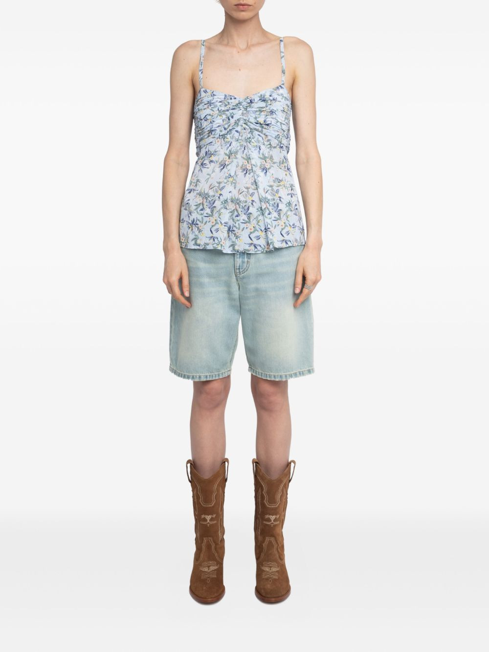 Cippie floral-print smocked top - 2