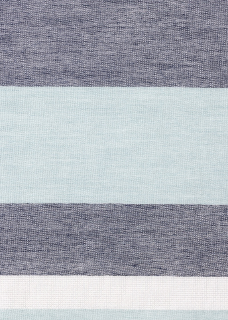 Blue and Grey Stripe Cotton-Blend Scarf 4