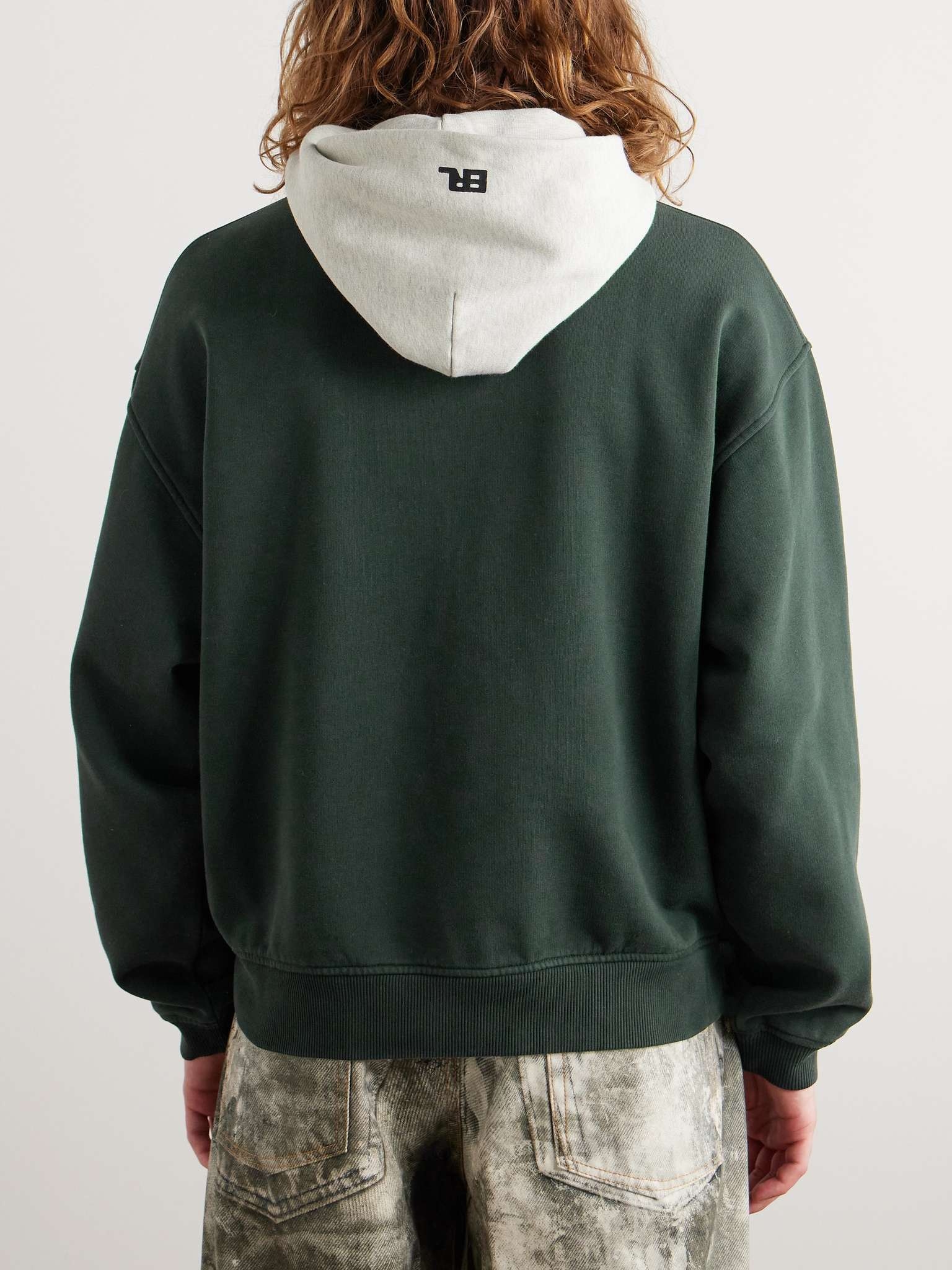 Logo-Print Cotton-Blend Jersey Hoodie - 3