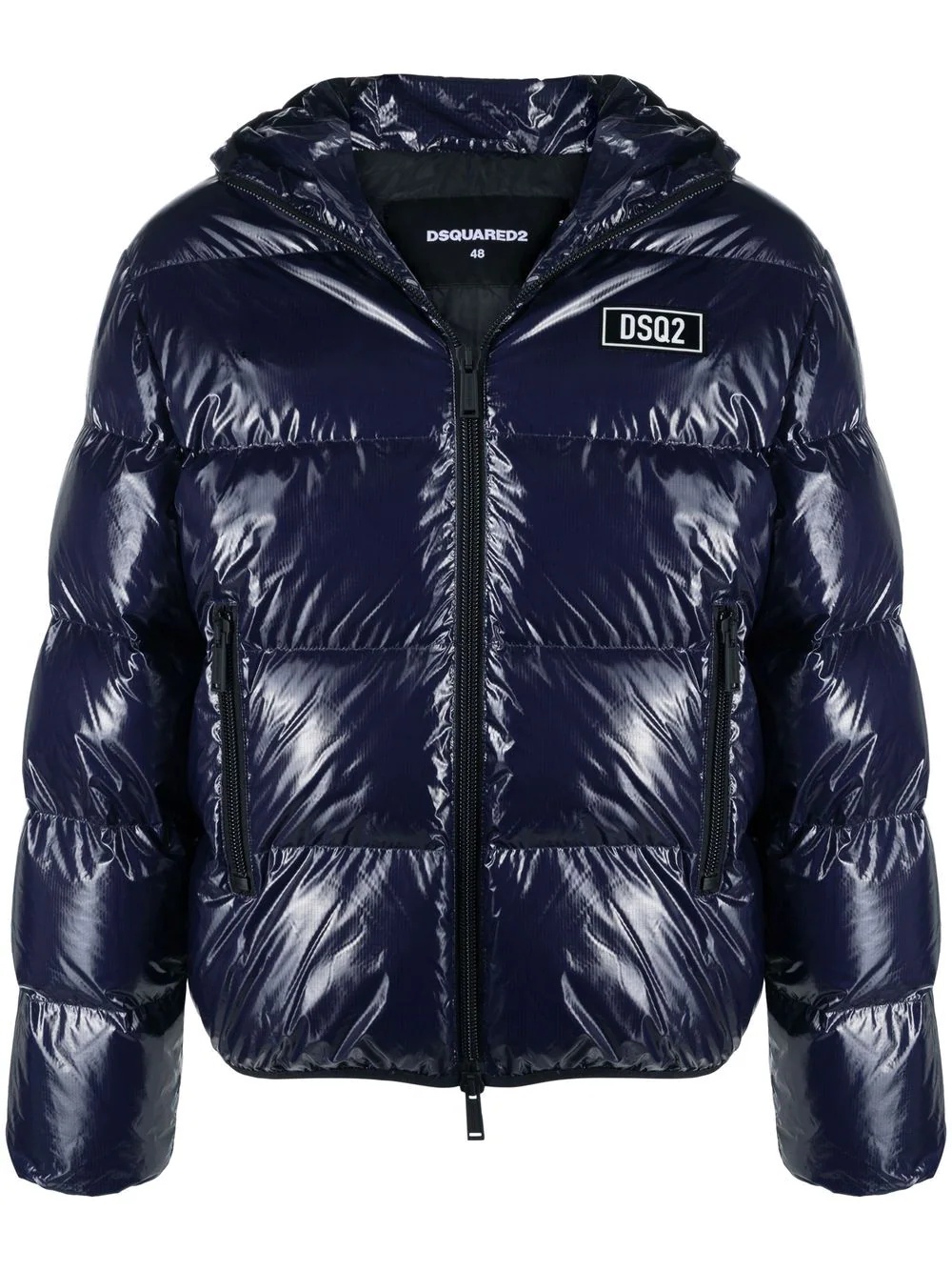 glossy puffer jacket - 1