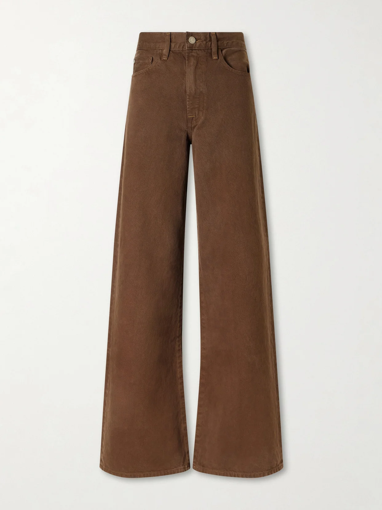 Evie Organic Cotton-twill Wide-leg Pants - 1