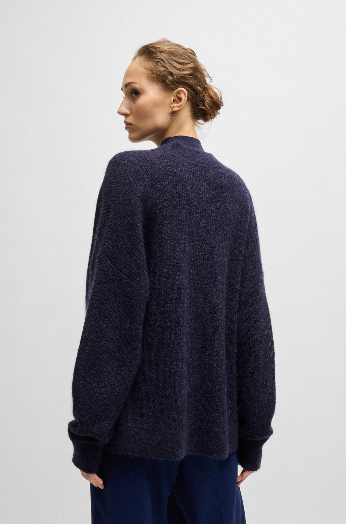 V-NECK SWEATER WITH MELANGE EFFECT - 4