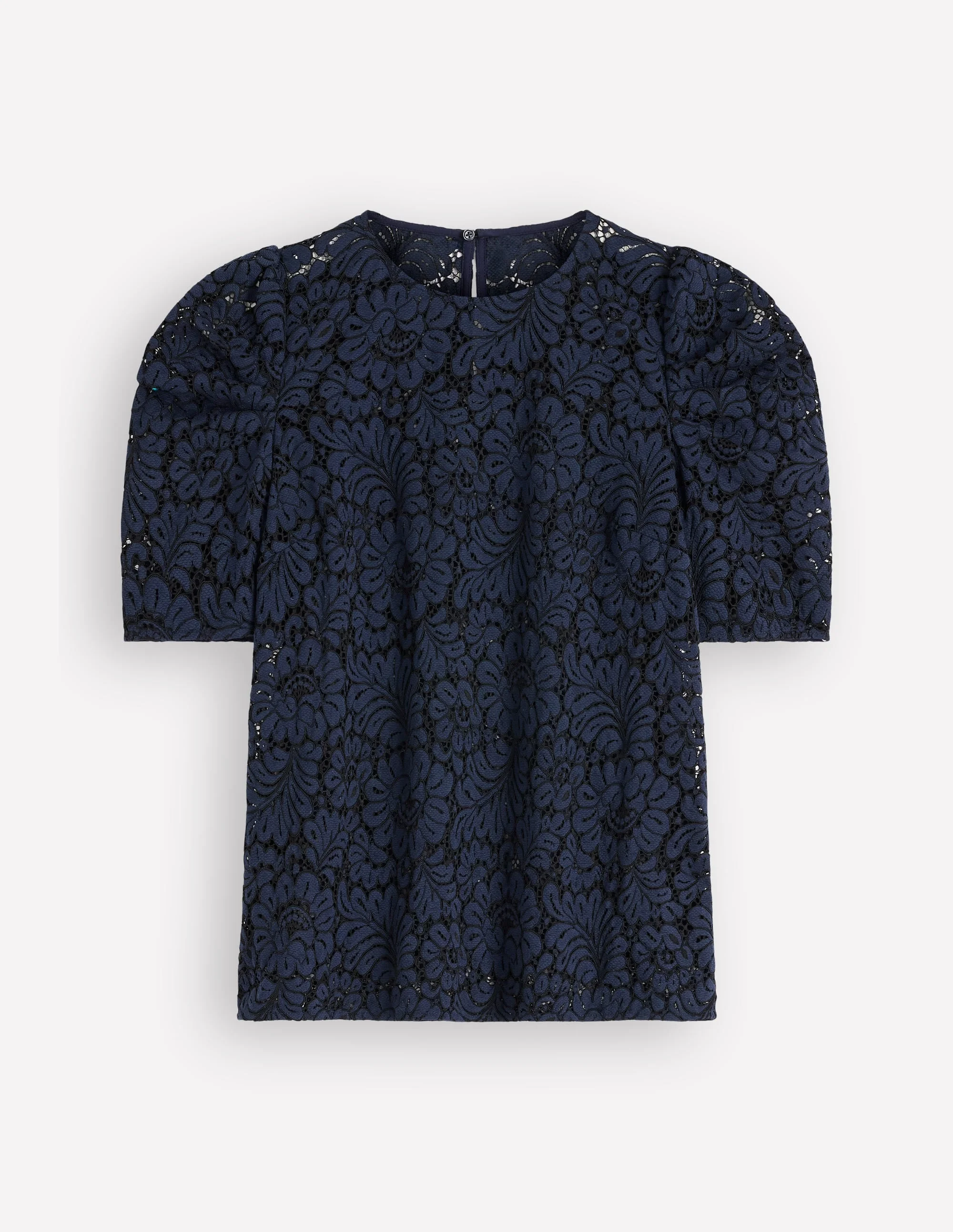 Lace T-shirt-NAVY - 1