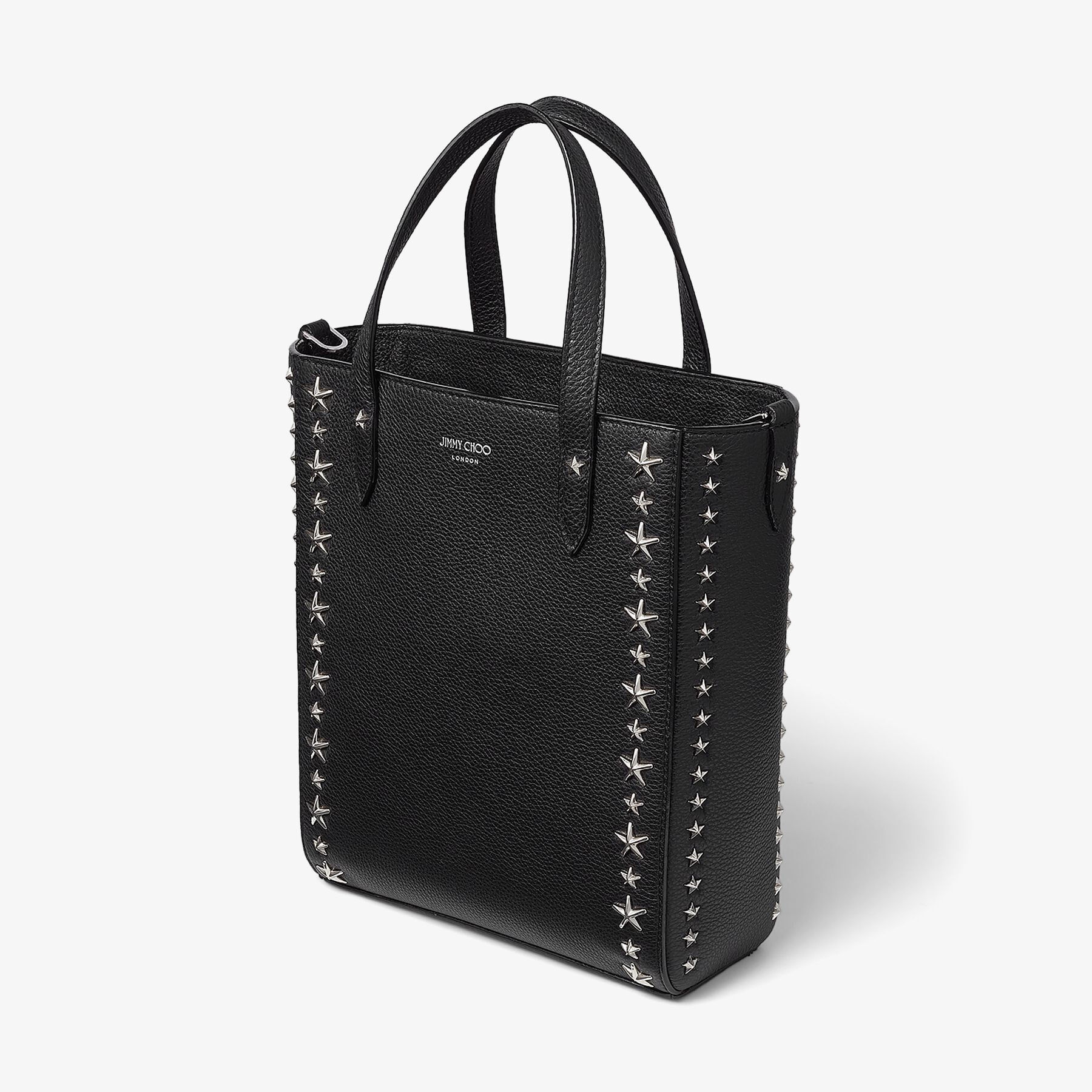 Pegasi N/S
Black Soft Grainy Calf Leather Tote Bag with Stars - 4