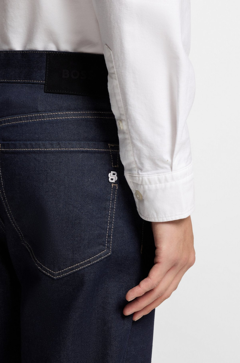 INDIGO STRAIGHT-FIT JEANS IN STRETCH DENIM 5