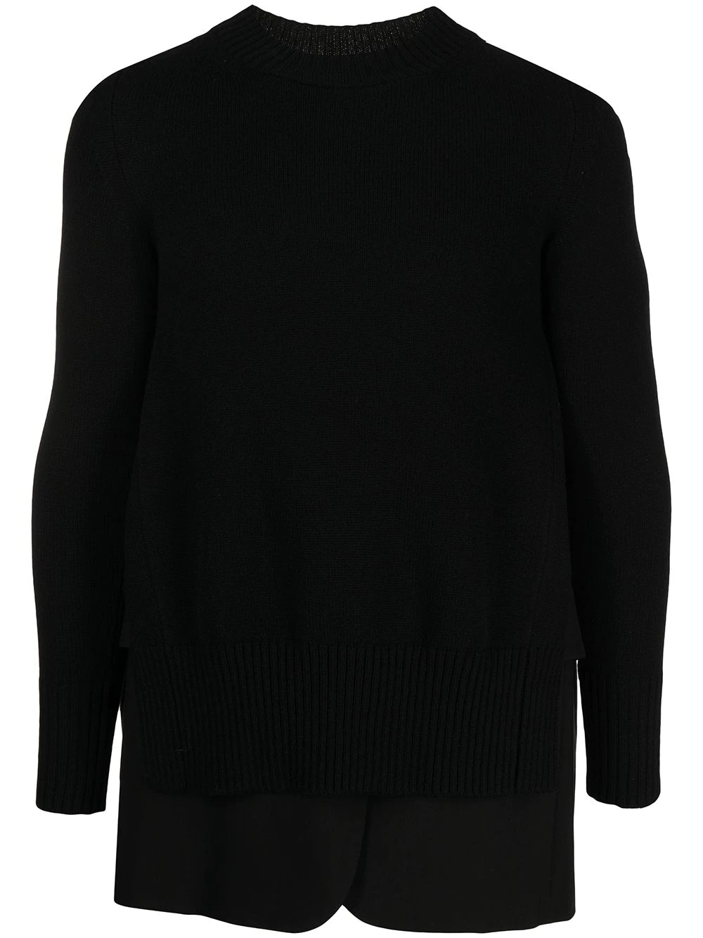 blazer-panel knitted spliced jumper - 1