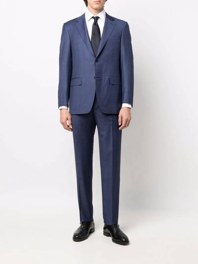 Canali check-pattern single-breasted wool suit outlook