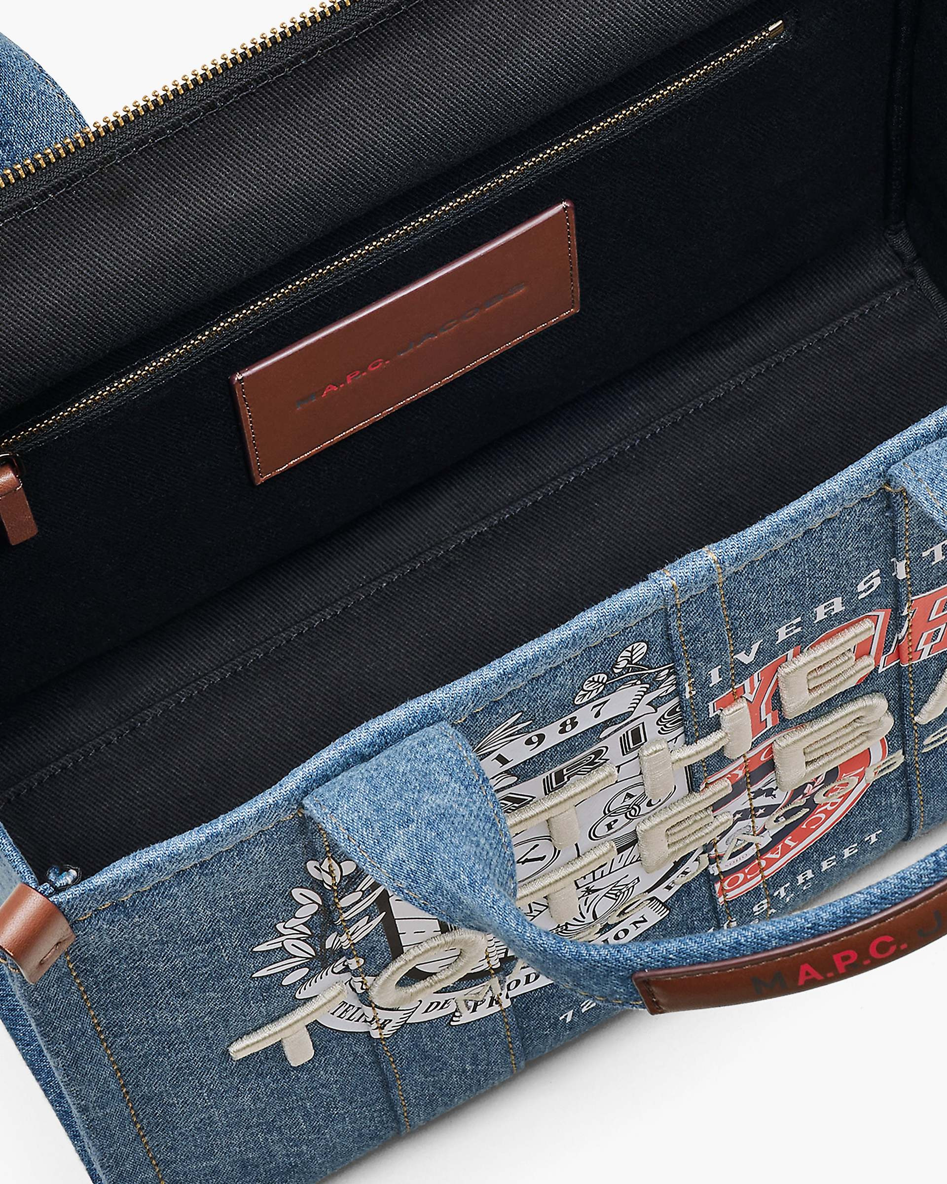 THE A.P.C. X MARC JACOBS DENIM MEDIUM TOTE BAG - 7