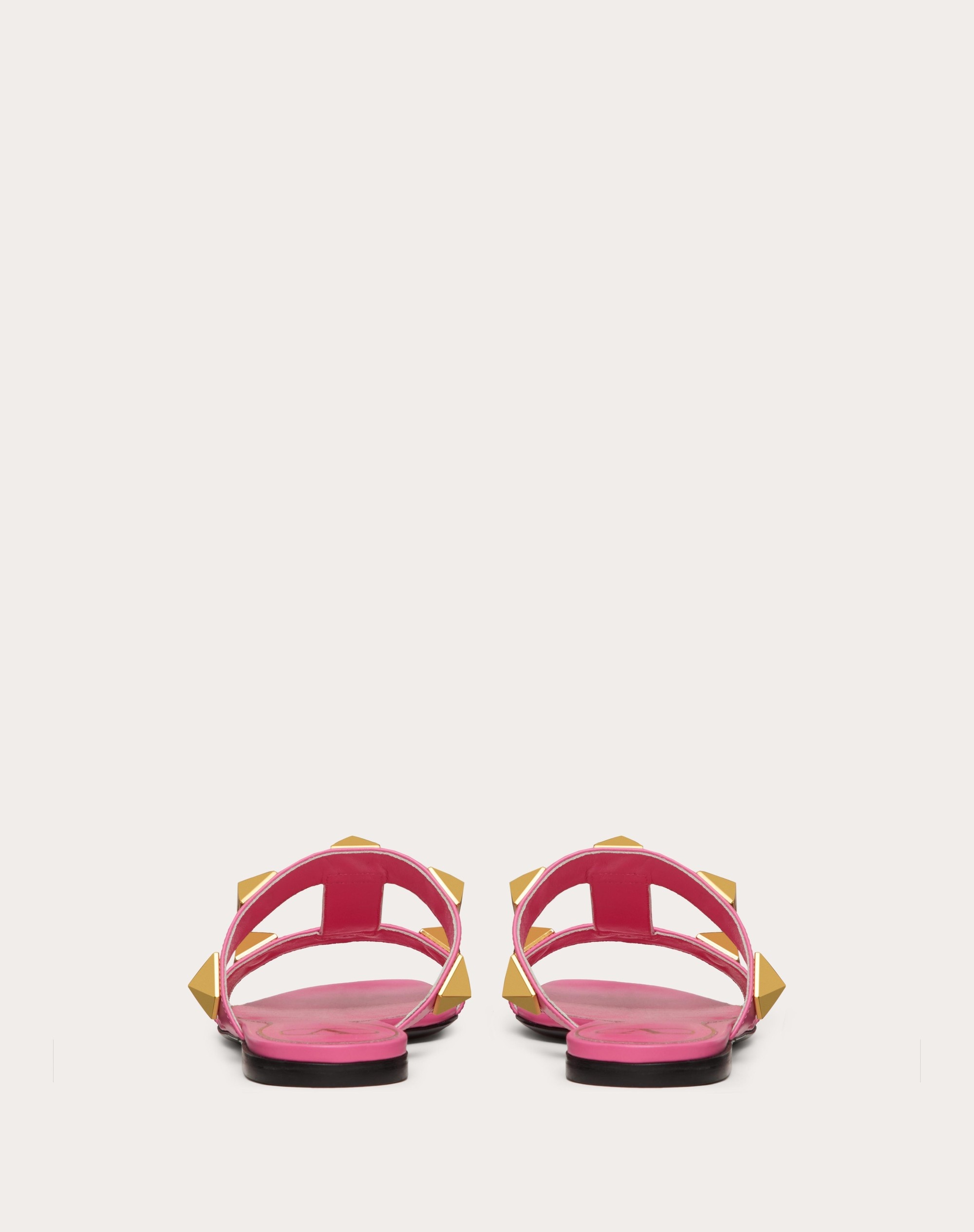 FLAT ROMAN STUD CALFSKIN SLIDE SANDAL - 3