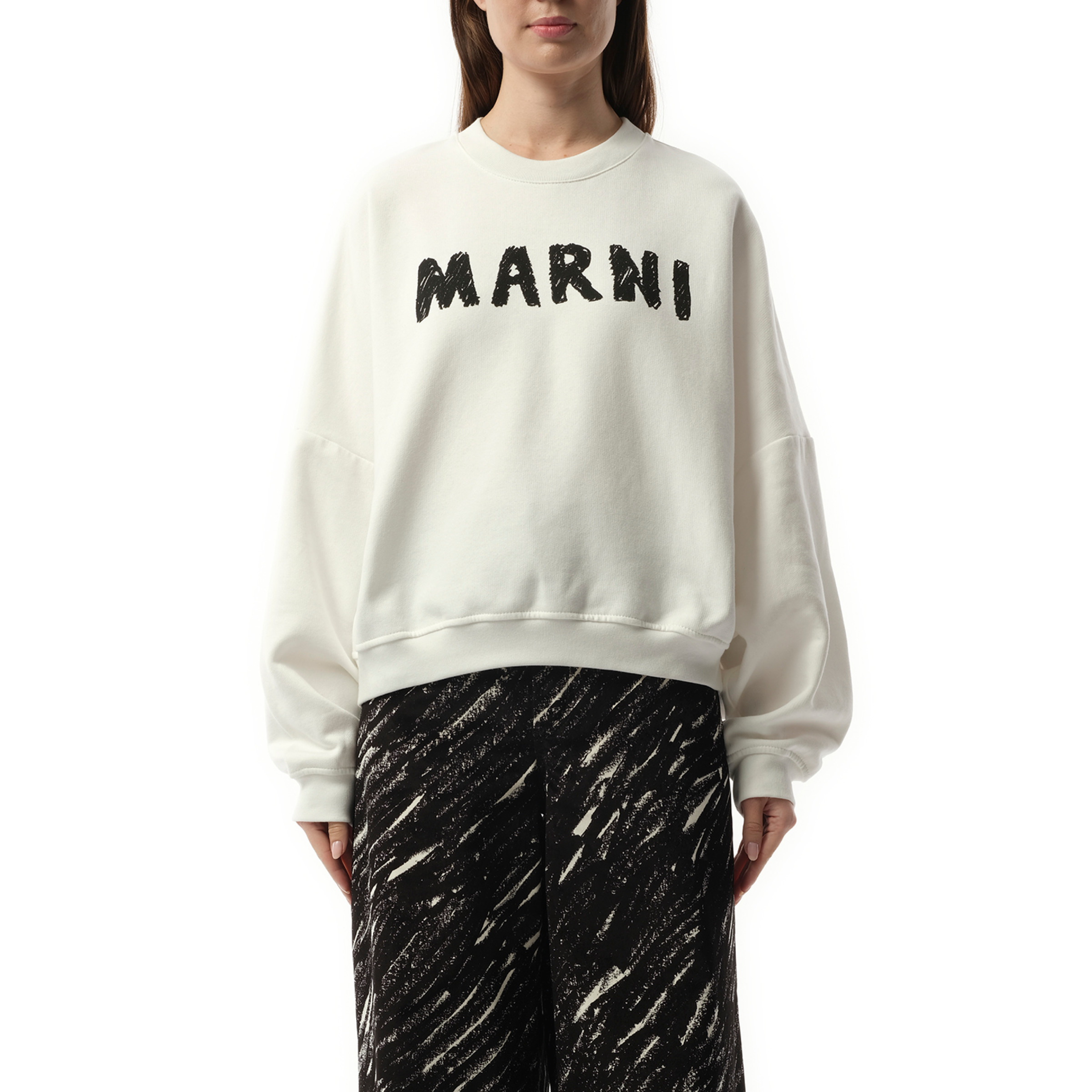Marni Logo Sweatshirt in Natural White | marais | REVERSIBLE