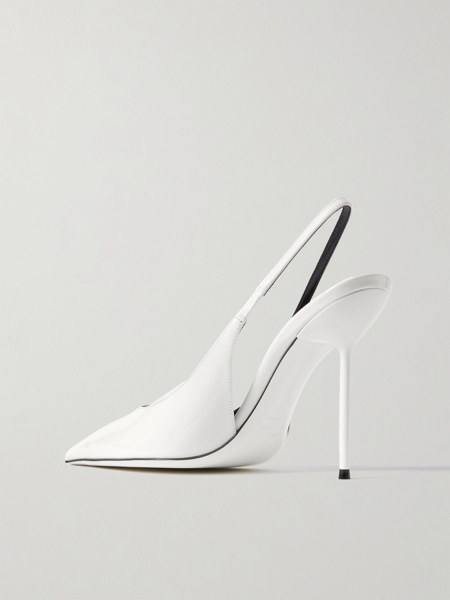 Lidia patent-leather slingback pumps White - 3