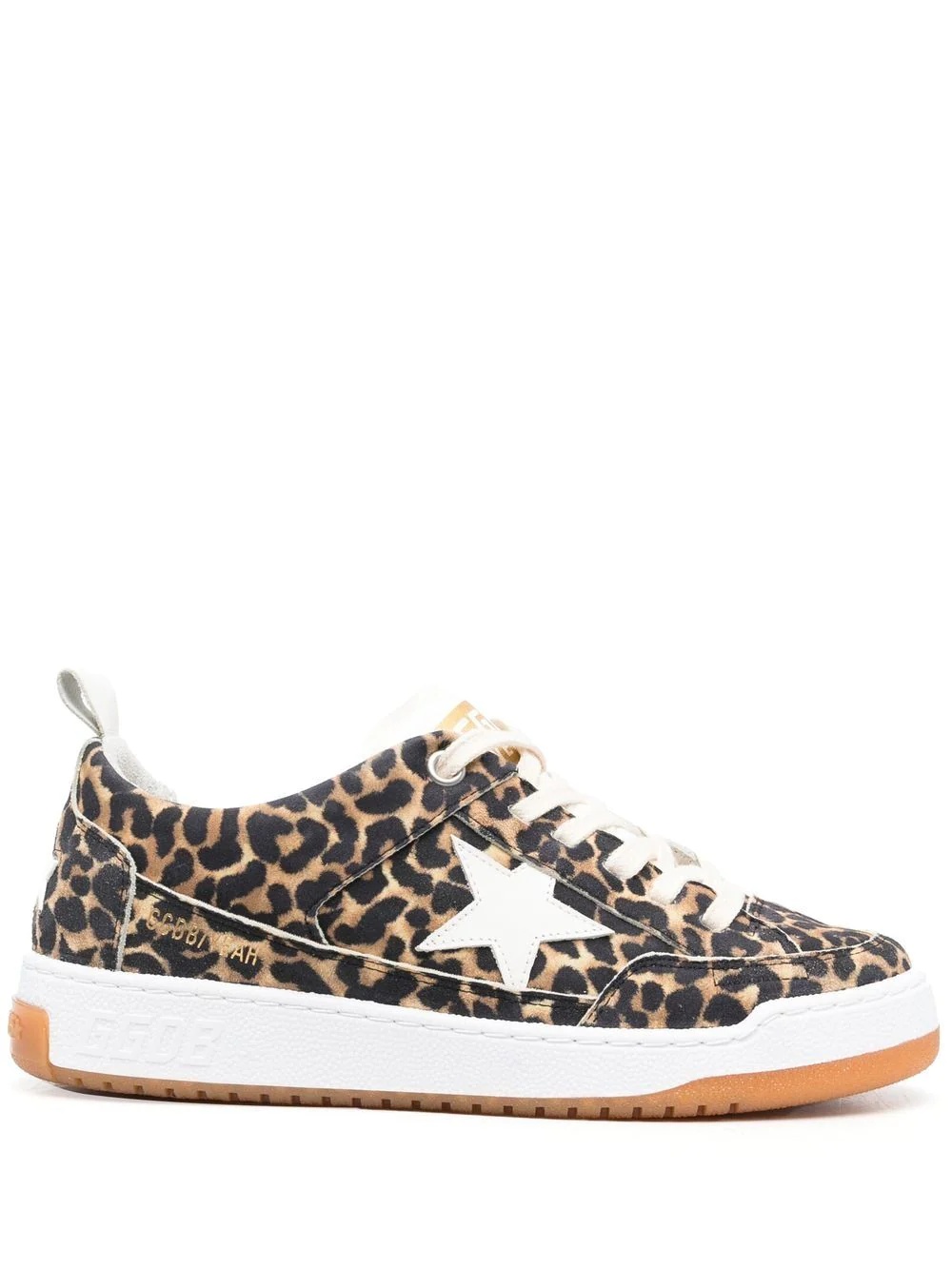 leather leopard-print sneakers - 1