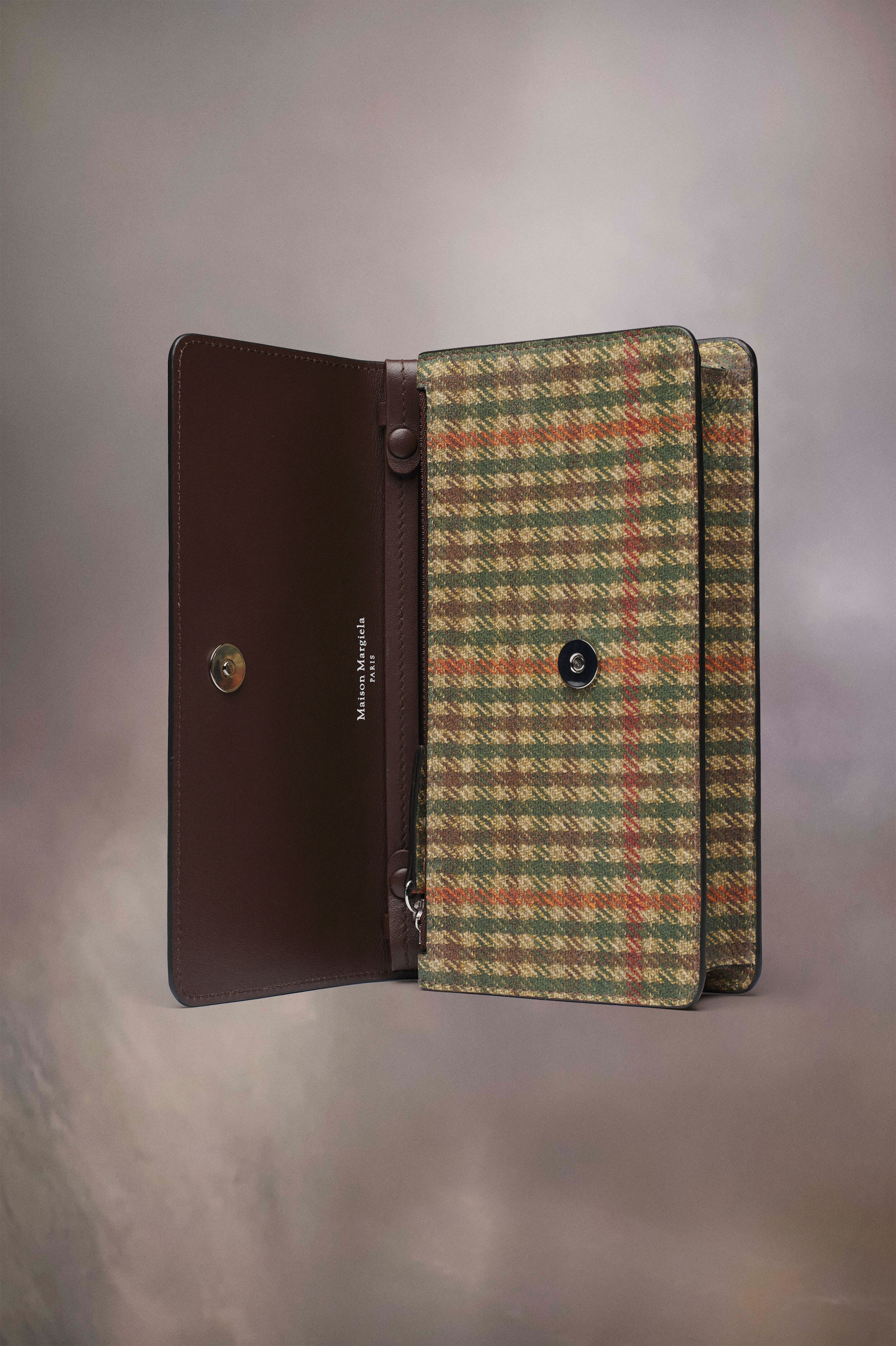 Check print leather wallet - 3
