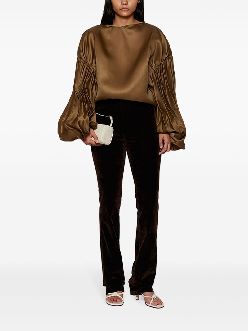 KHAITE Quico pleat-detail silk blouse outlook