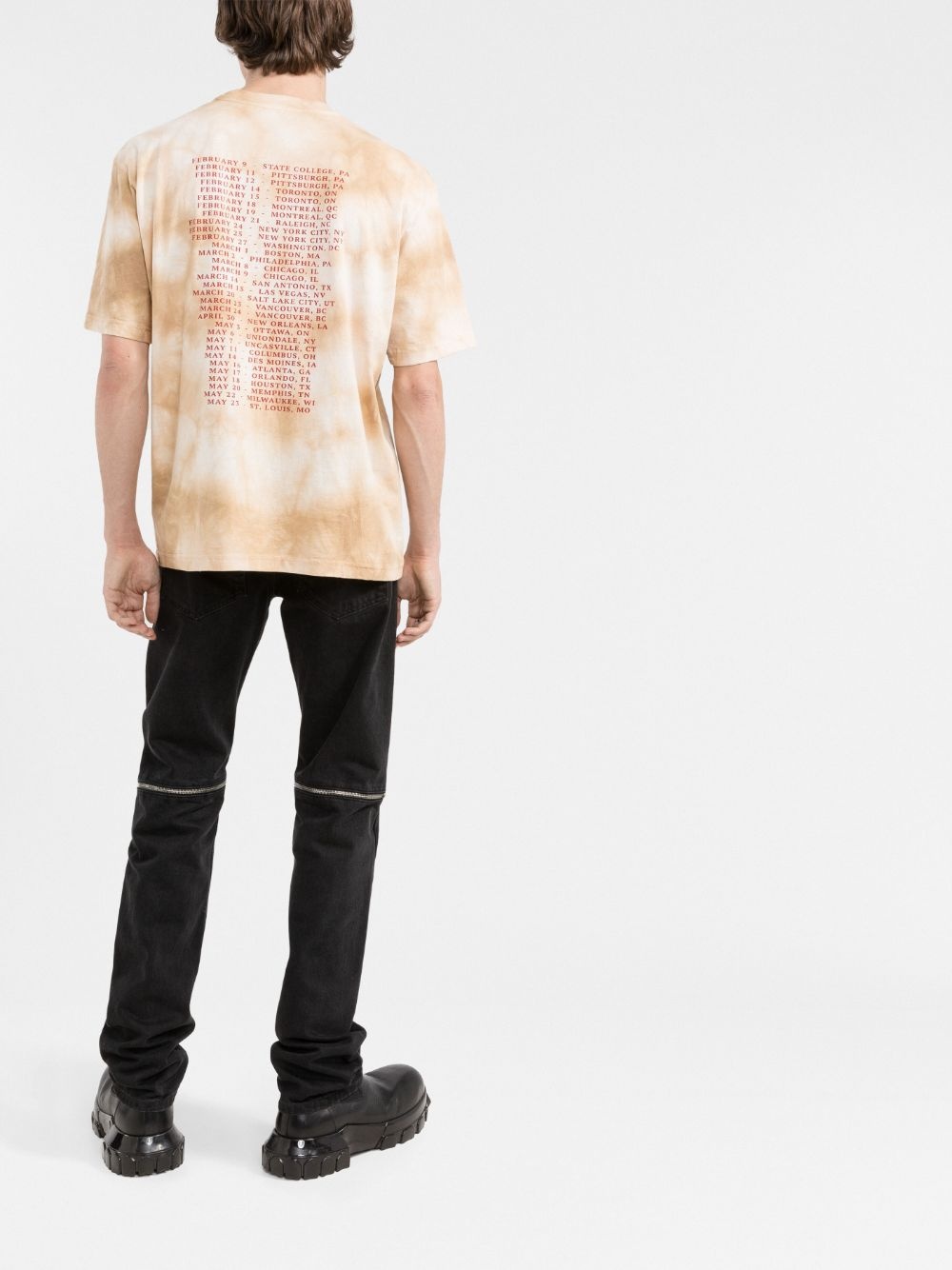 tour-print tie dye T-shirt - 4