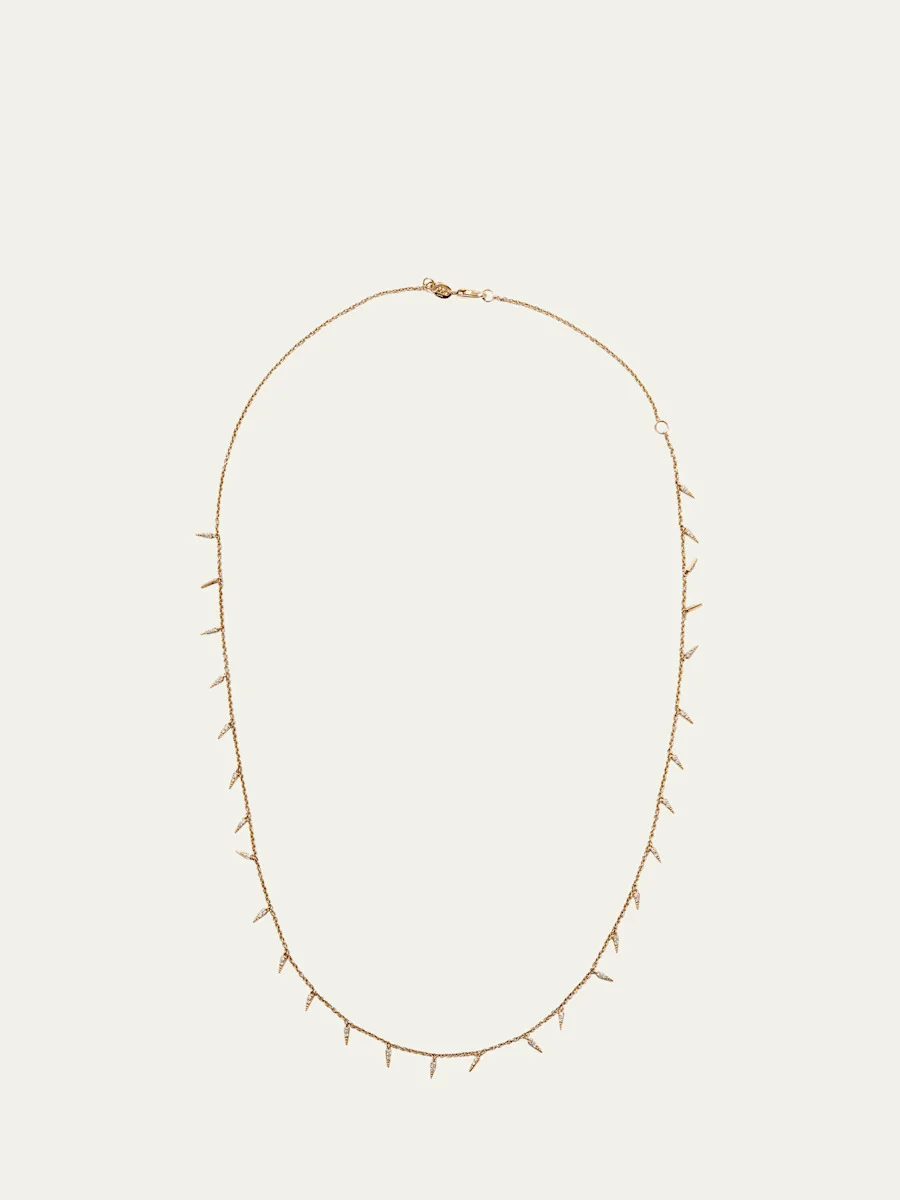 Pave Diamond Fringe Drop Necklace - 1