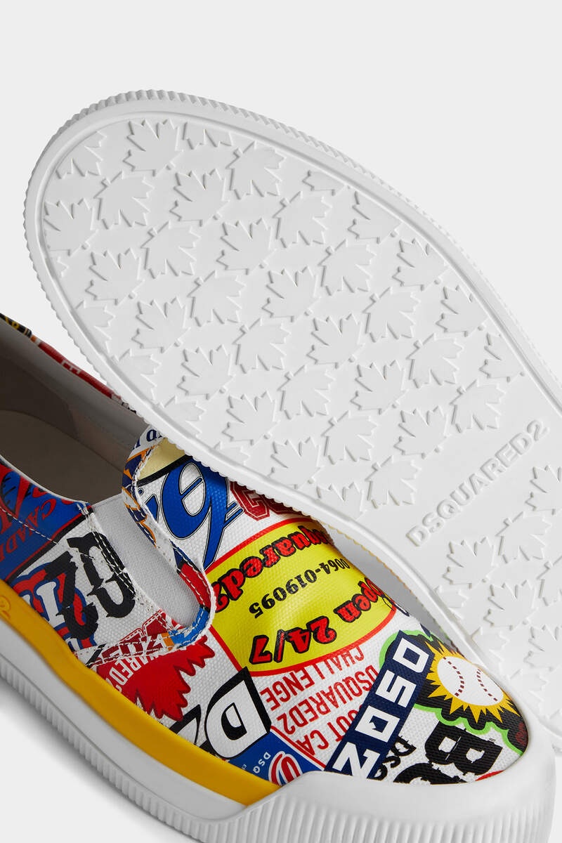 NEW JERSEY LOGOMANIA SLIP ON SNEAKERS - 5