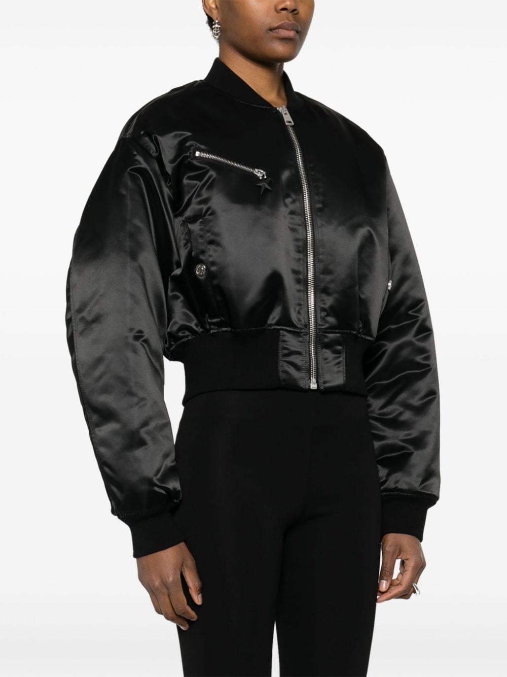 cropped padded bomber jacket - 3