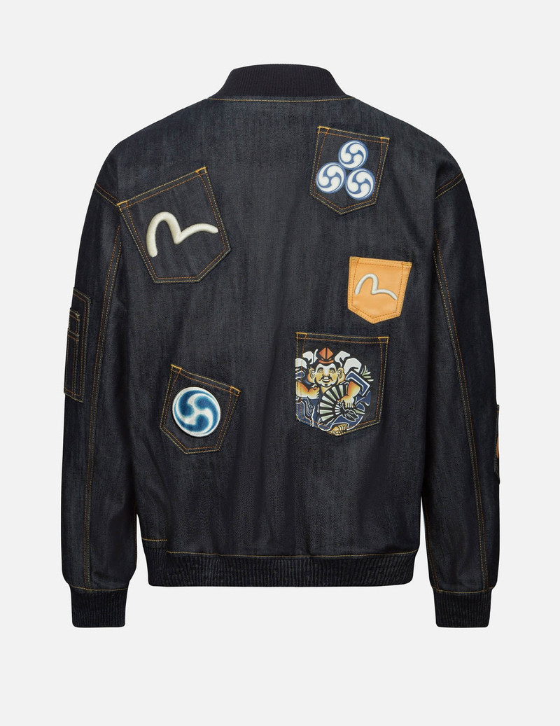 EVISU MULTI-LOGO AND MULTI-POCKET RELAX FIT DENIM JACKET outlook