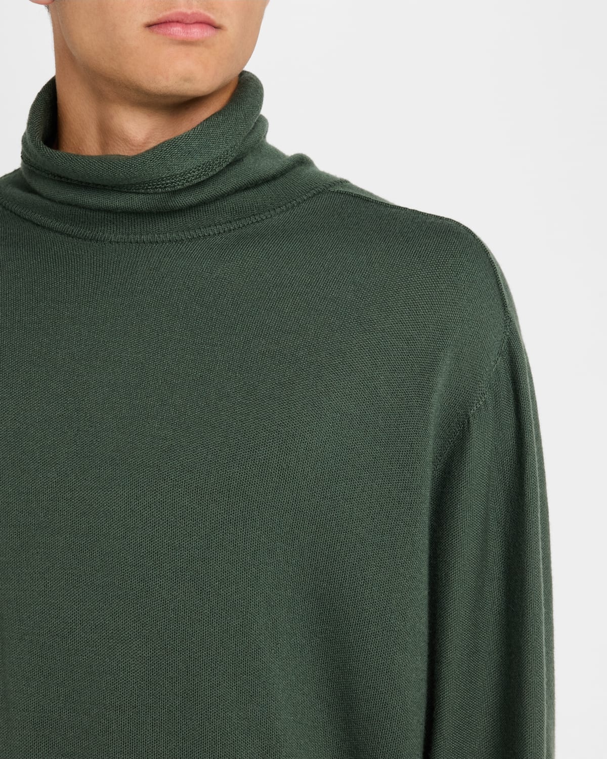 Men's Smooth Wool Turtleneck - 5