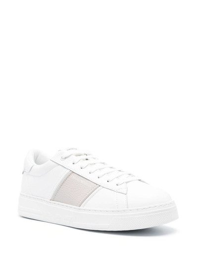 EMPORIO ARMANI stripe-detail leather sneakers outlook